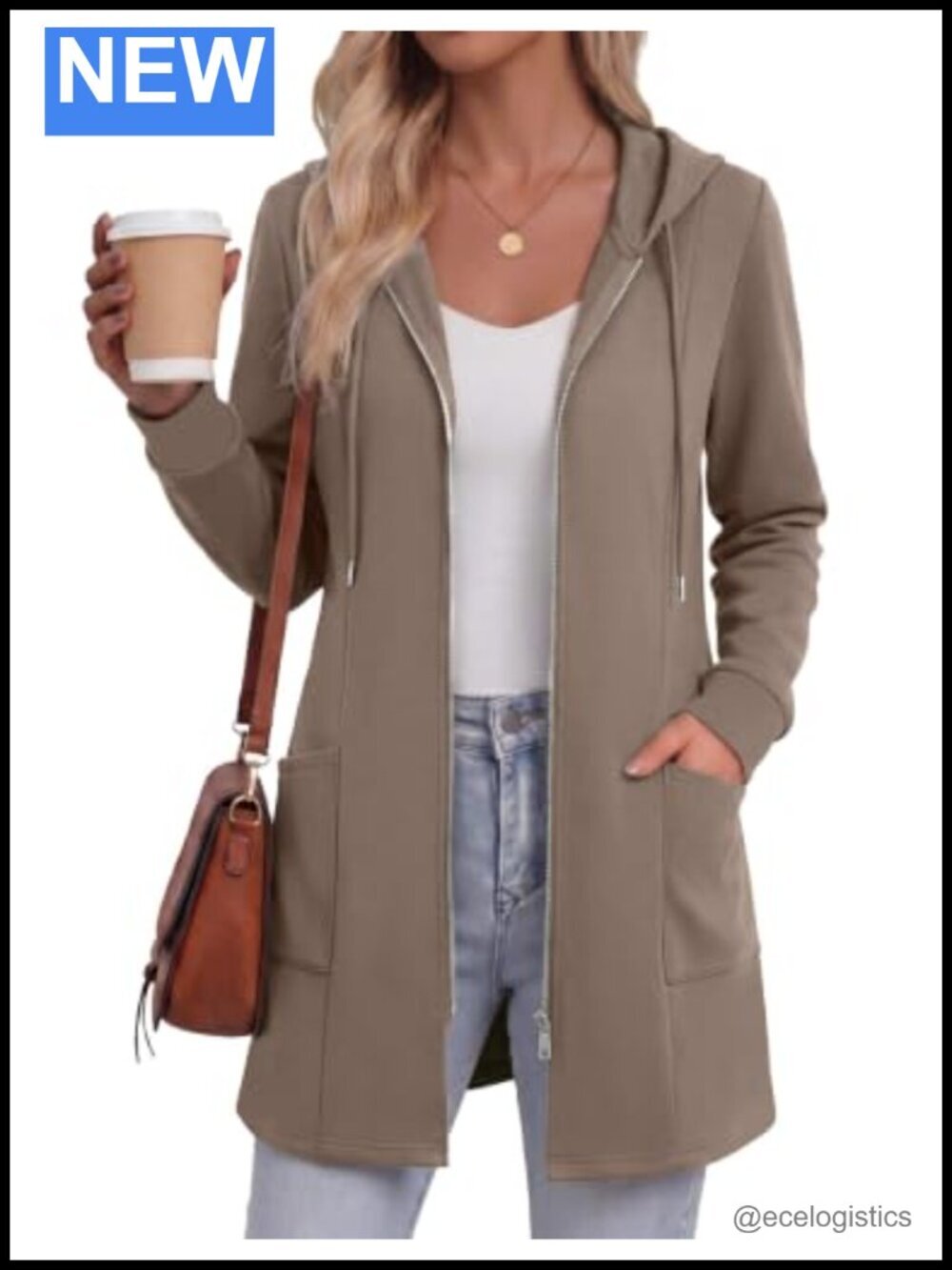 Zip Up Hoodie with Pockets Fall Jacket for Women Tunic Sweatshirt S-3XL
